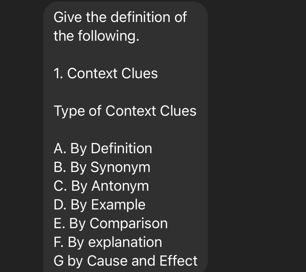 Give the definition of the following 1 | StudyX