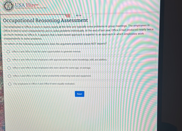 USA Hirew Occupational Reasoning Assessment