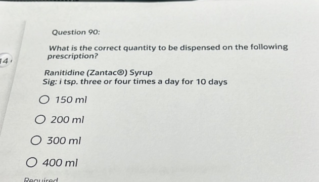 Question 90 What is the correct quantity to | StudyX