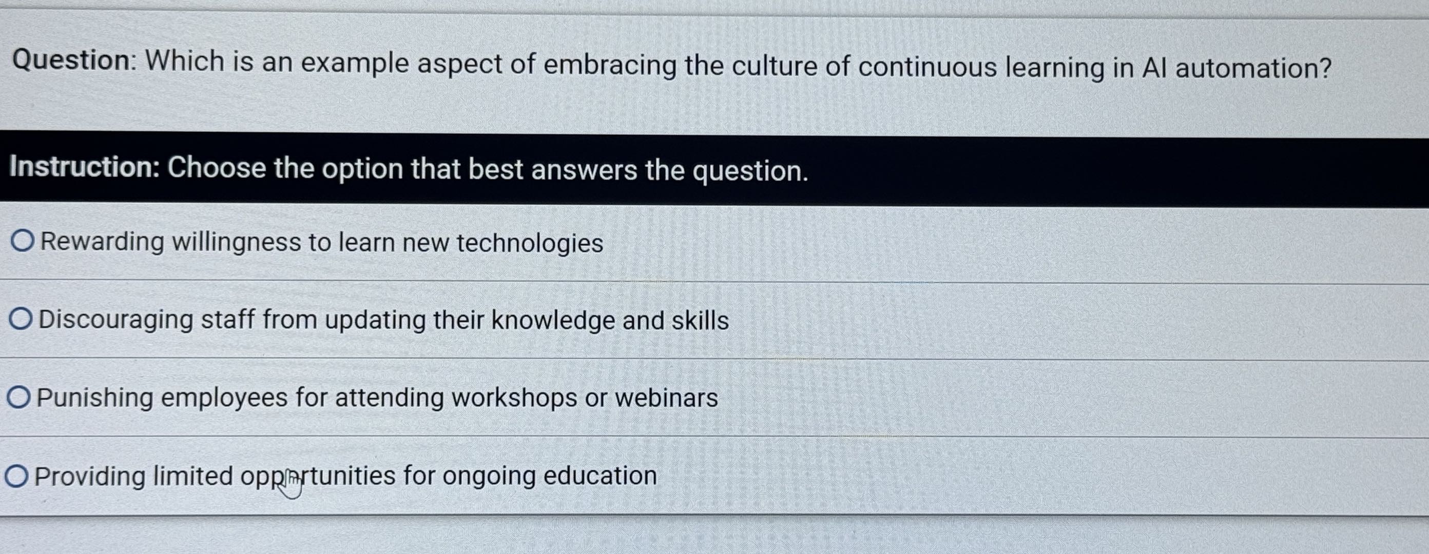 Question Which is an example aspect of | StudyX