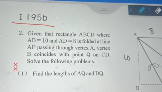 I 195 b 2 Given that rectangle A B C D | StudyX