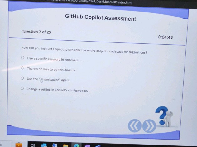 GitHub Copilot Assessment Question 7 of 25 | StudyX