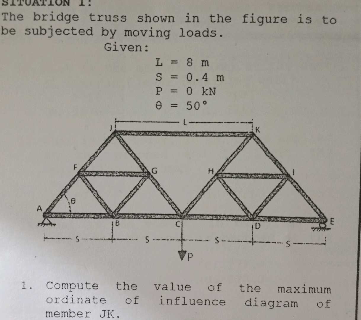 The bridge truss shown in the figure is to | StudyX