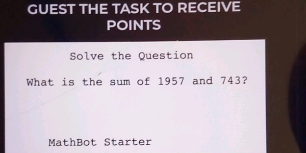 Mathbot Task GUEST THE TASK TO RECEIVE POINTS Solve the | StudyX
