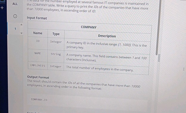 ALL the COMPANY table Write a query to | StudyX