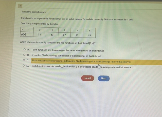 4 Select the correct answer Function f ls | StudyX