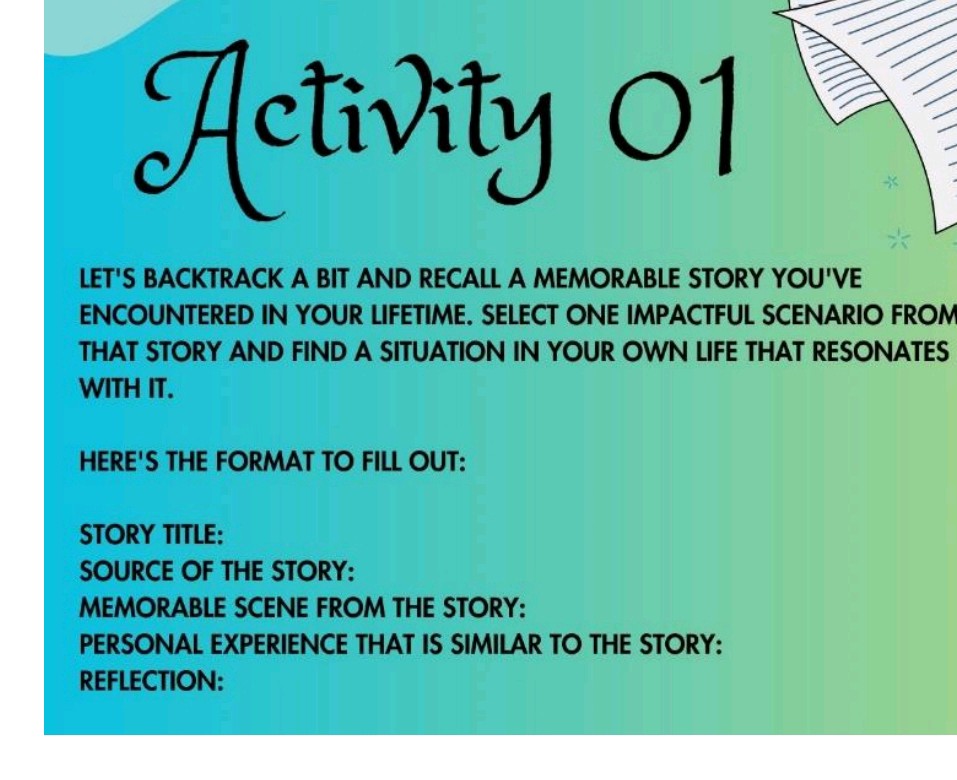 Hctivity 1 LETS BACKTRACK A BIT AND RECALL A