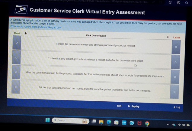 Customer Service Clerk Virtual Entry | StudyX