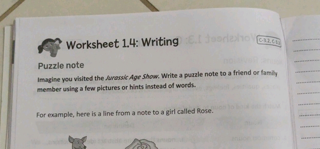Puzzel Notes Example Worksheet 14 Writing C-32C-3 Puzzle note | StudyX