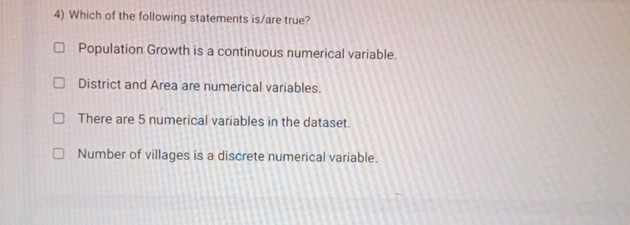 4) Which of the following statements is/are