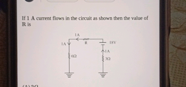 If 1 A current flows in the circuit as shown | StudyX