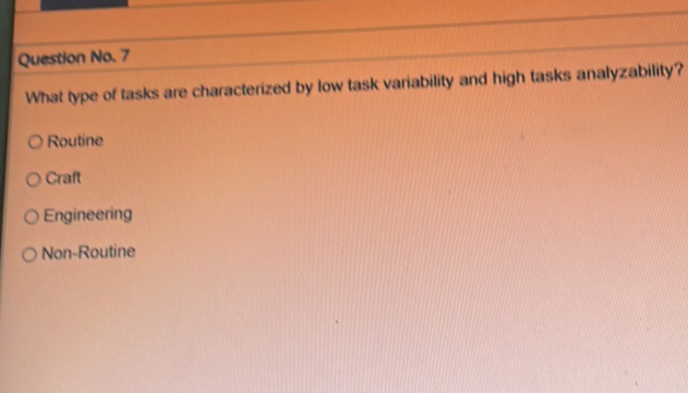 Question No 7 What type of tasks are