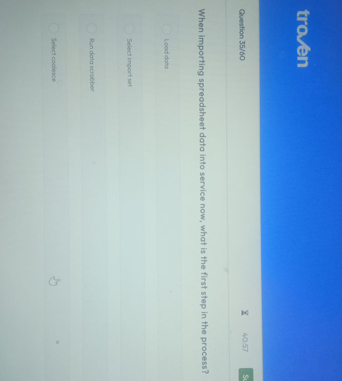 When importing spreadsheet data into service