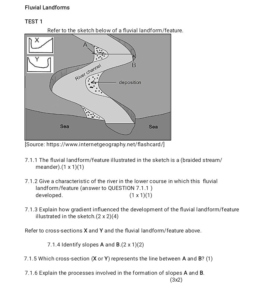 Refer to the sketch below of a fluvial | StudyX