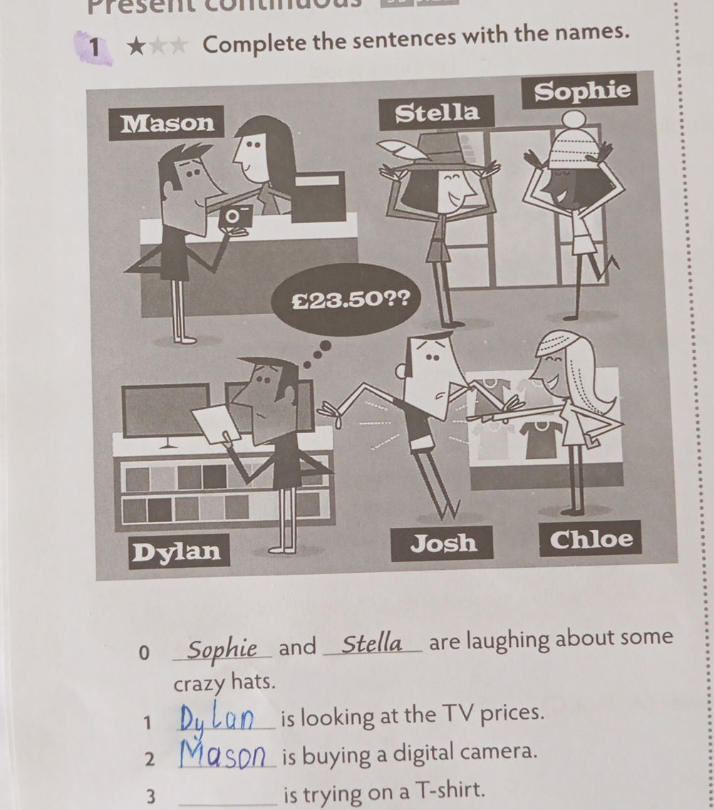 Sentence With Names Complete the sentences with the names. 0 | StudyX