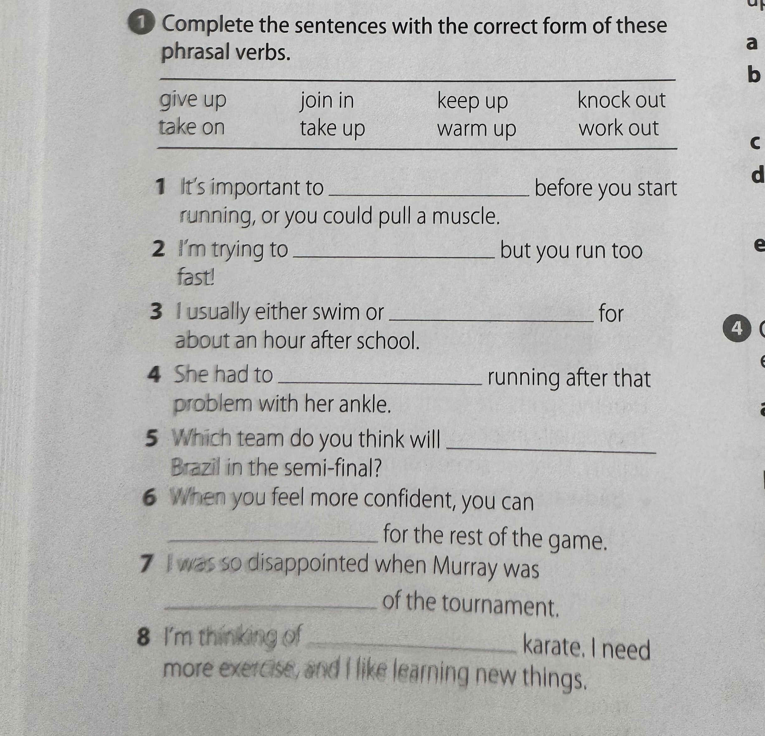 1 Complete the sentences with the correct | StudyX
