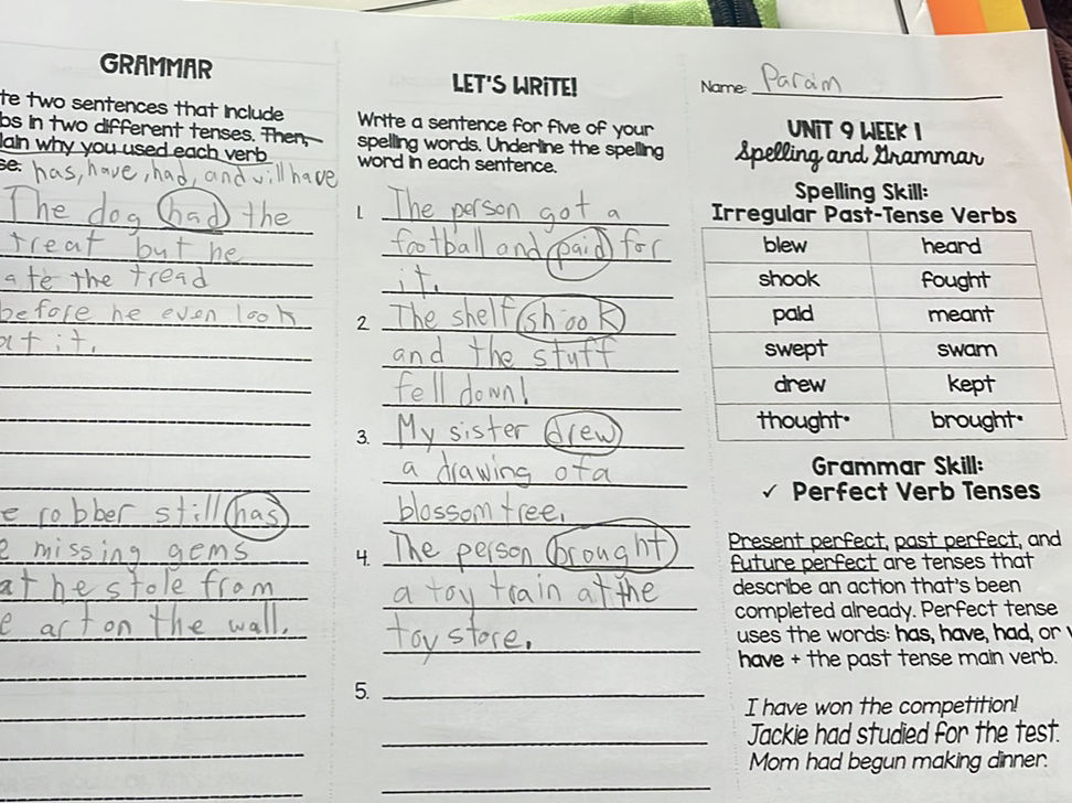 Sentences With Include GRAMMAR Write two sentences that include