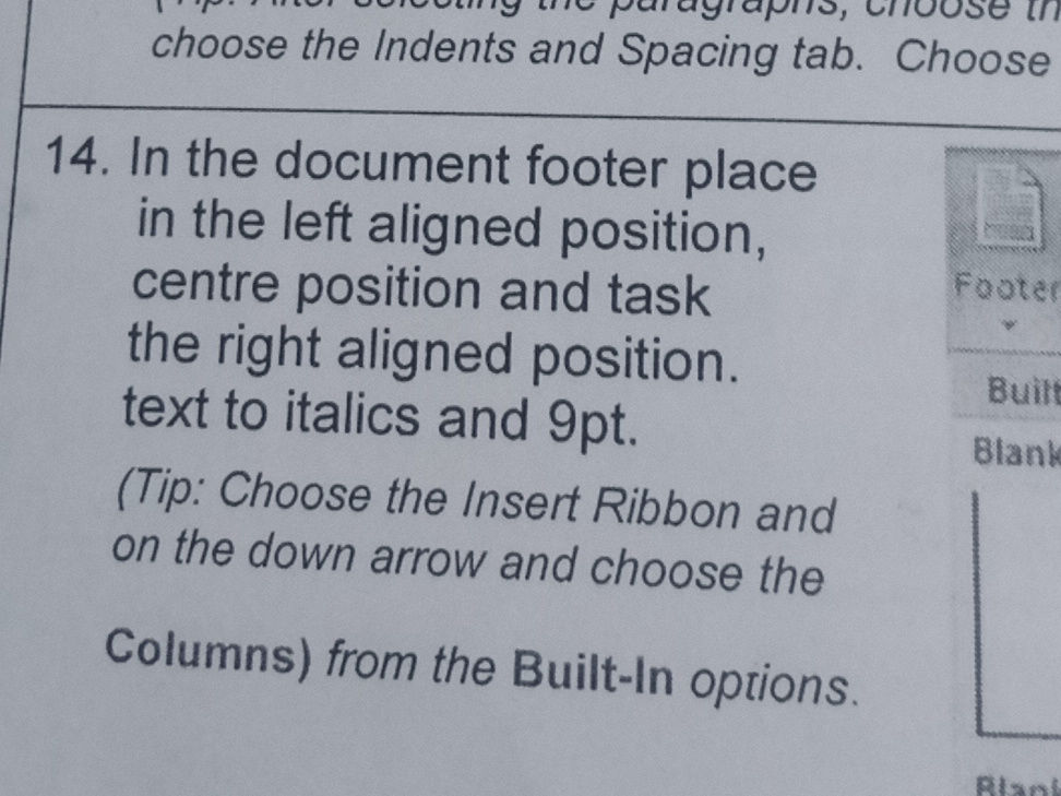In the document footer place in the left | StudyX