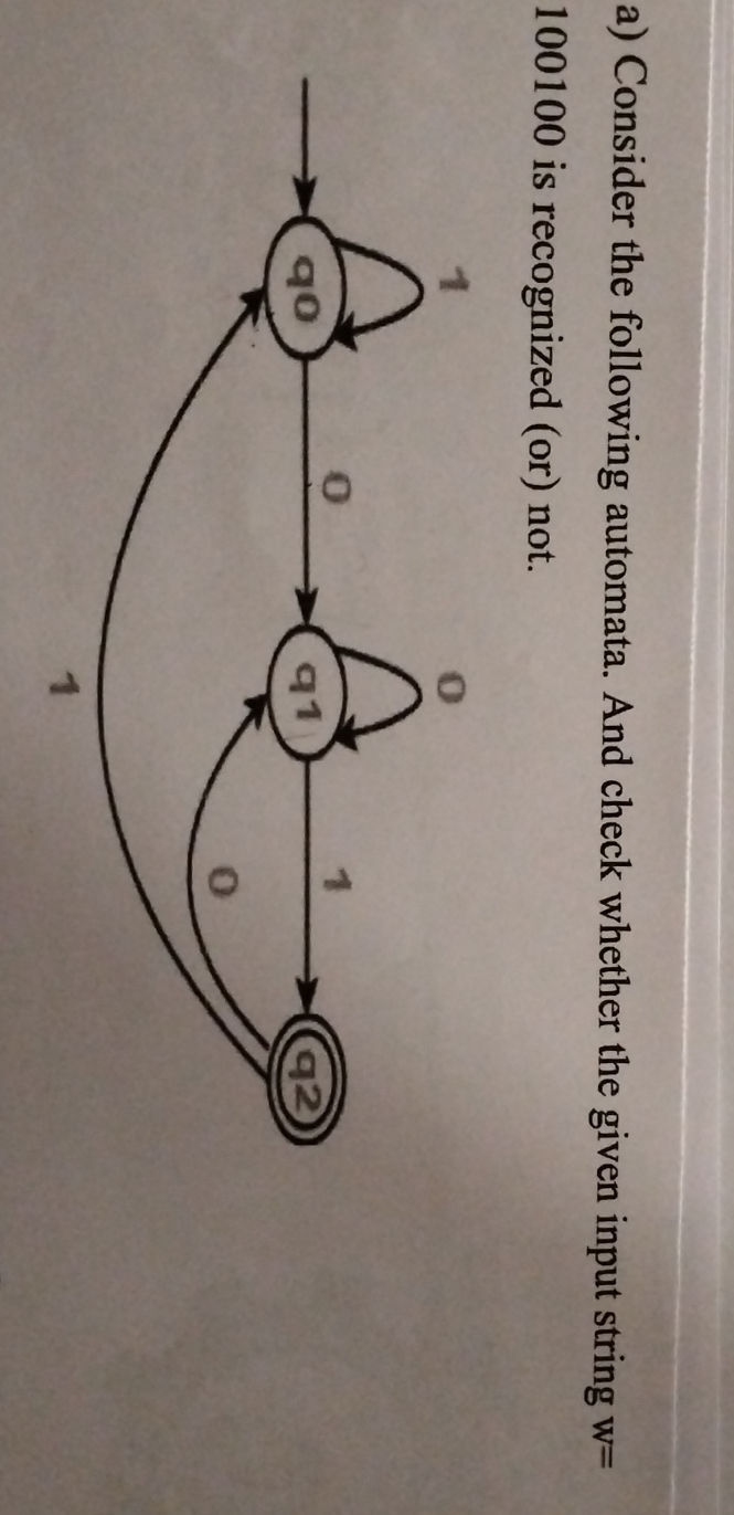 a) Consider the following automata. And | StudyX