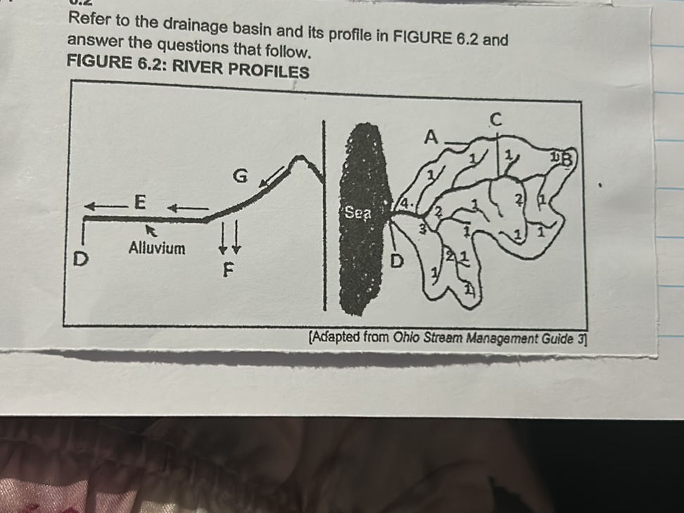 Refer to the drainage basin and its profile | StudyX