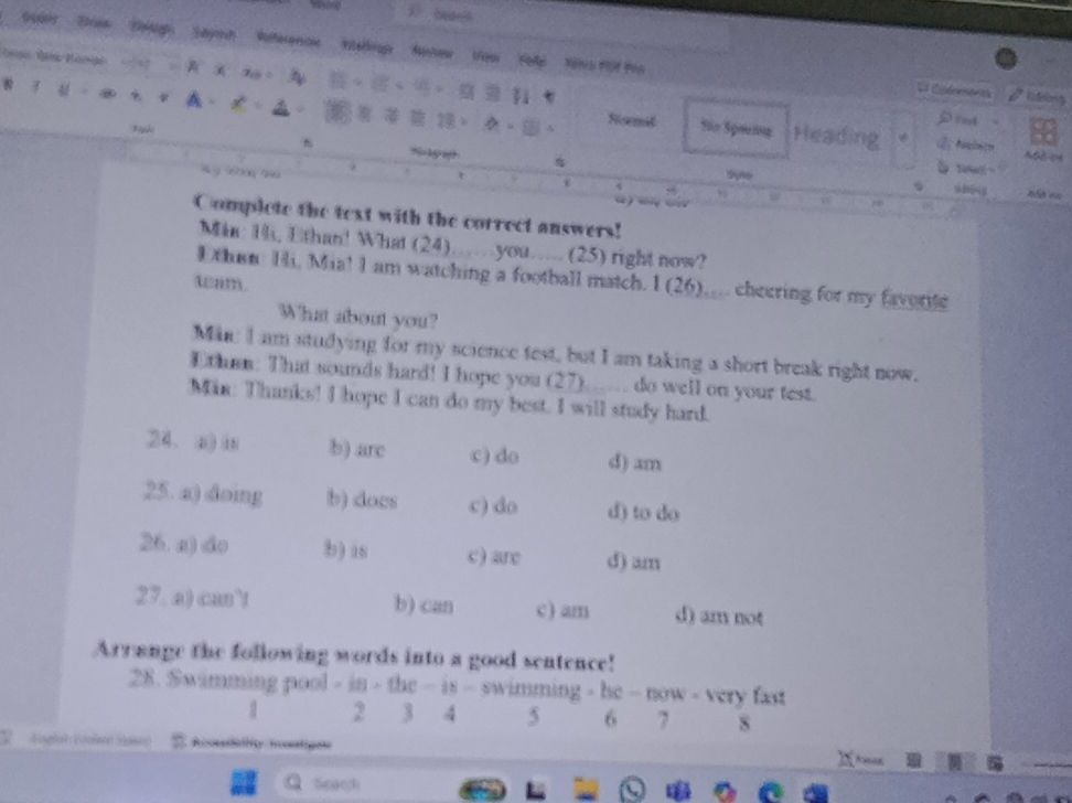 Complete the text with the correct answers! | StudyX