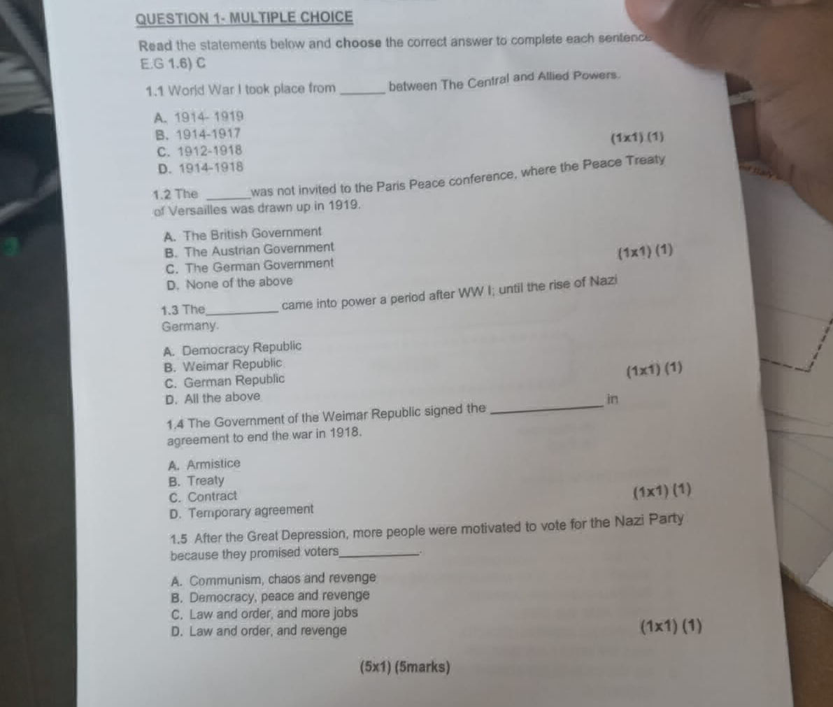 QUESTION 1- MULTIPLE CHOICE Read the | StudyX