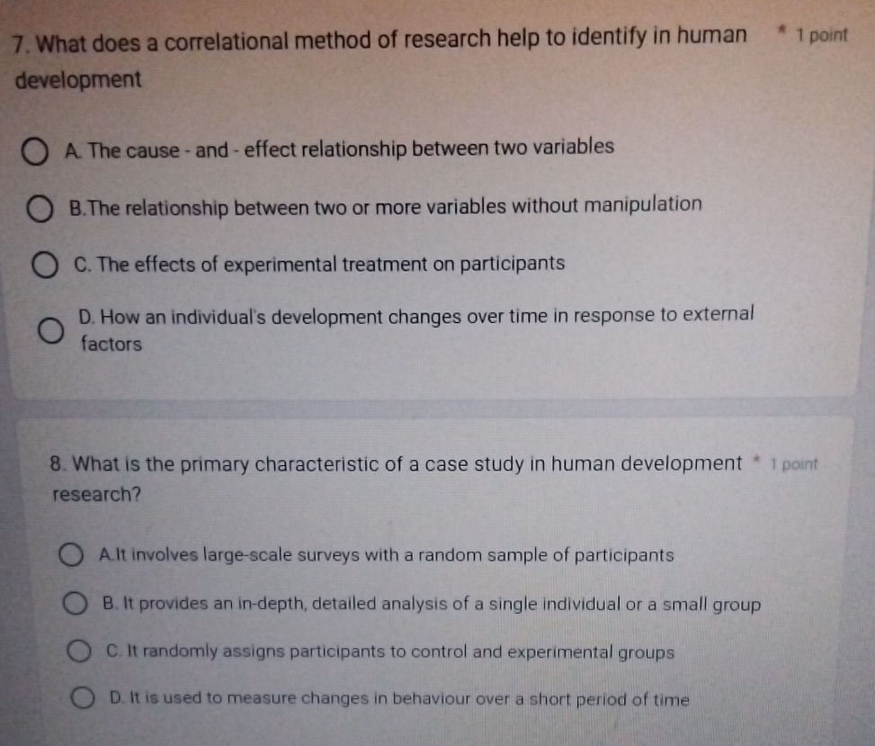 7. What does a correlational method of | StudyX