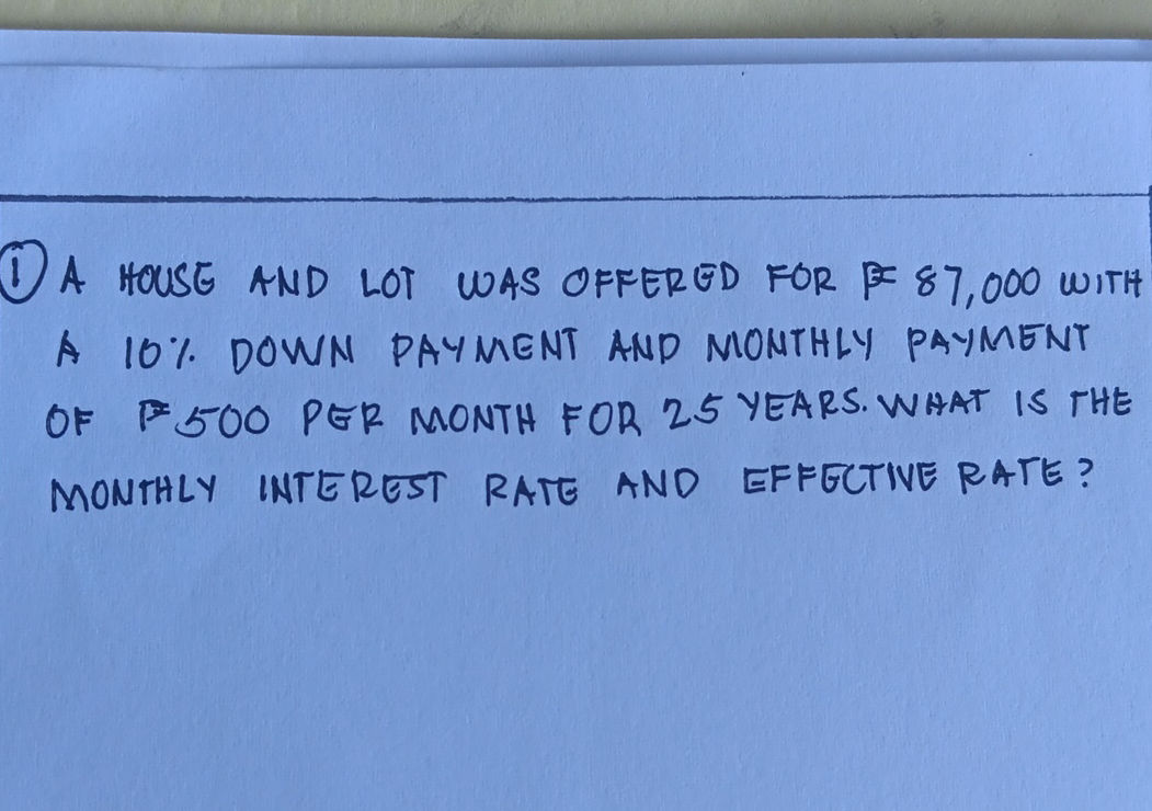 ① A HOUSE AND LOT WAS OFFERED FOR P 87,000 | StudyX