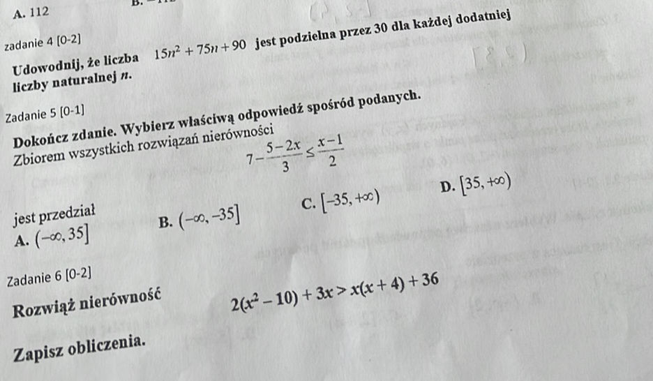 Zadanie 4 [0-2] Udowodnij, że liczba $15n^2 | StudyX