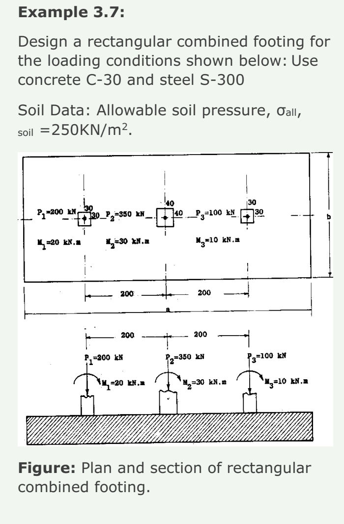 Example 3.7: Design a rectangular combined