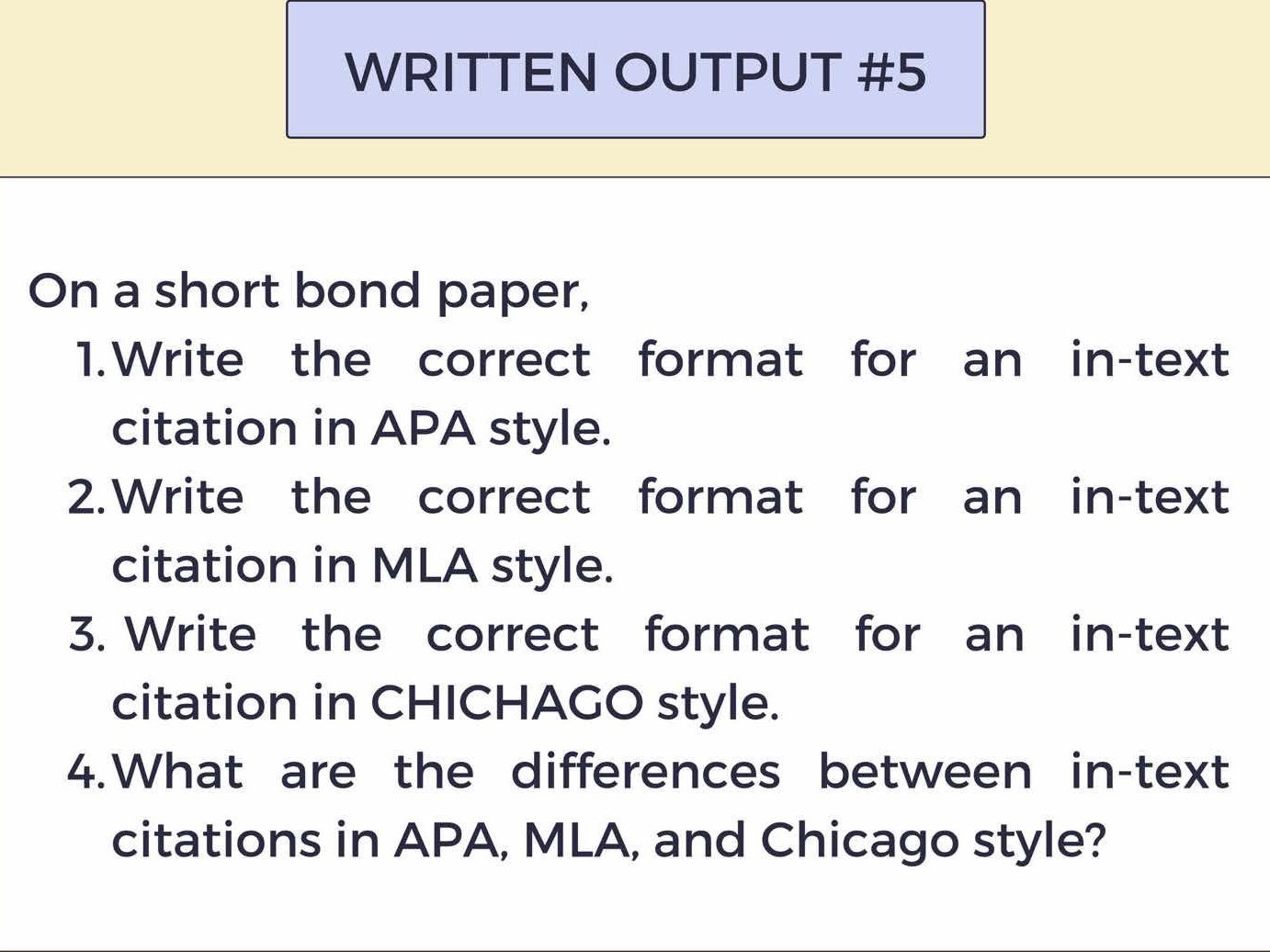 On a short bond paper, 1. Write the correct | StudyX