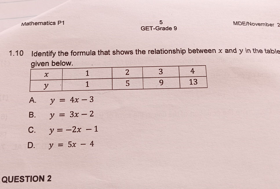 Identify the formula that shows the | StudyX