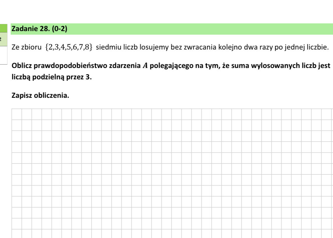 Zadanie 28. (0-2) Ze zbioru {2,3,4,5,6,7,8} | StudyX