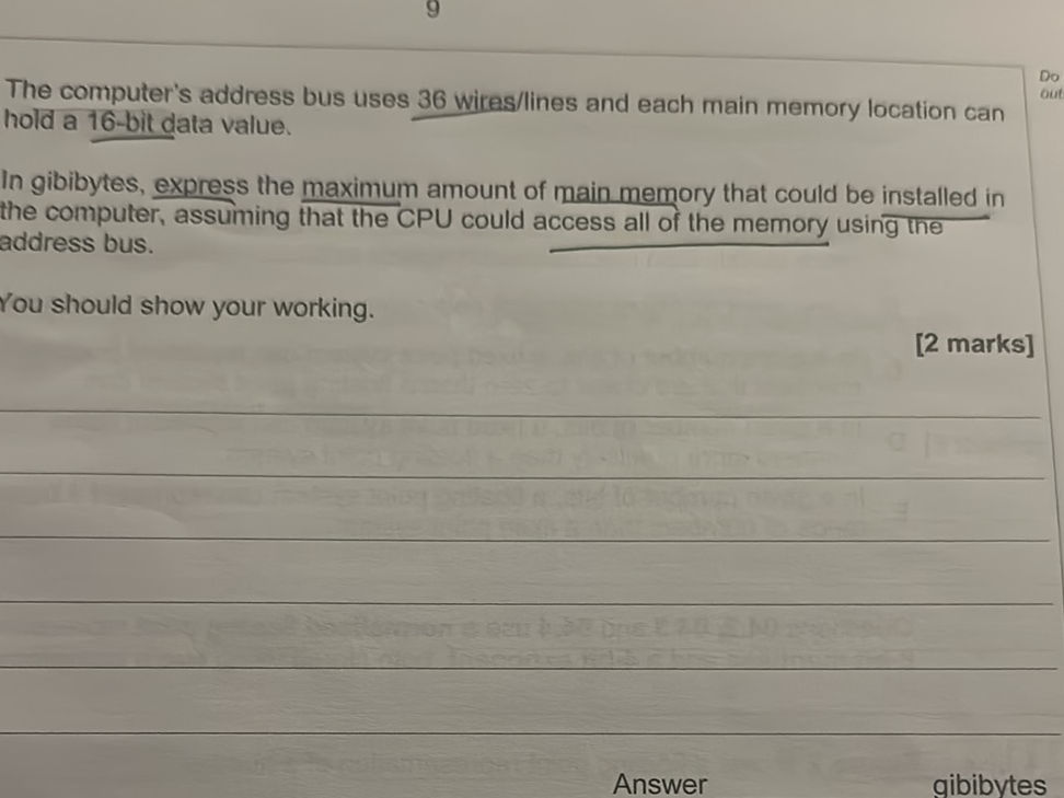 The computer's address bus uses 36 | StudyX