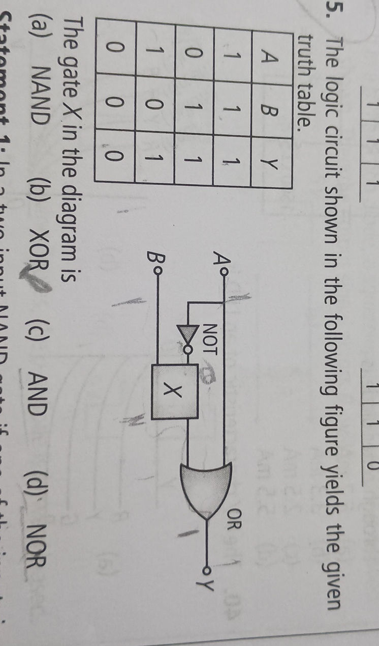 5. The logic circuit shown in the following | StudyX