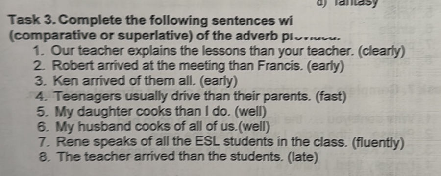 Task 3. Complete the following sentences | StudyX