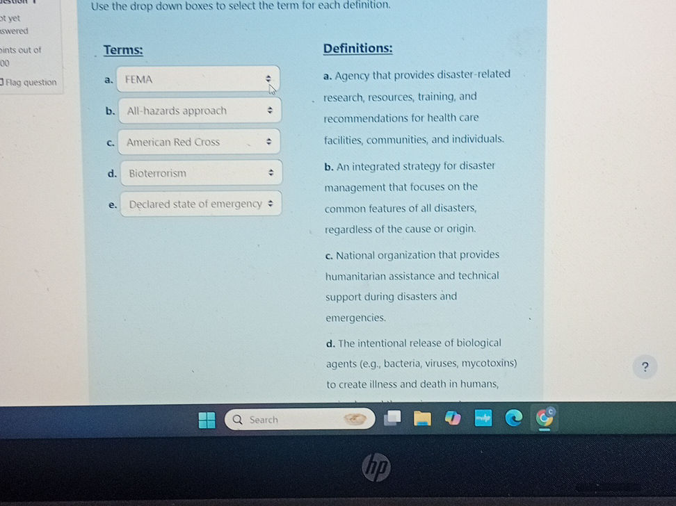 Use the drop down boxes to select the term | StudyX