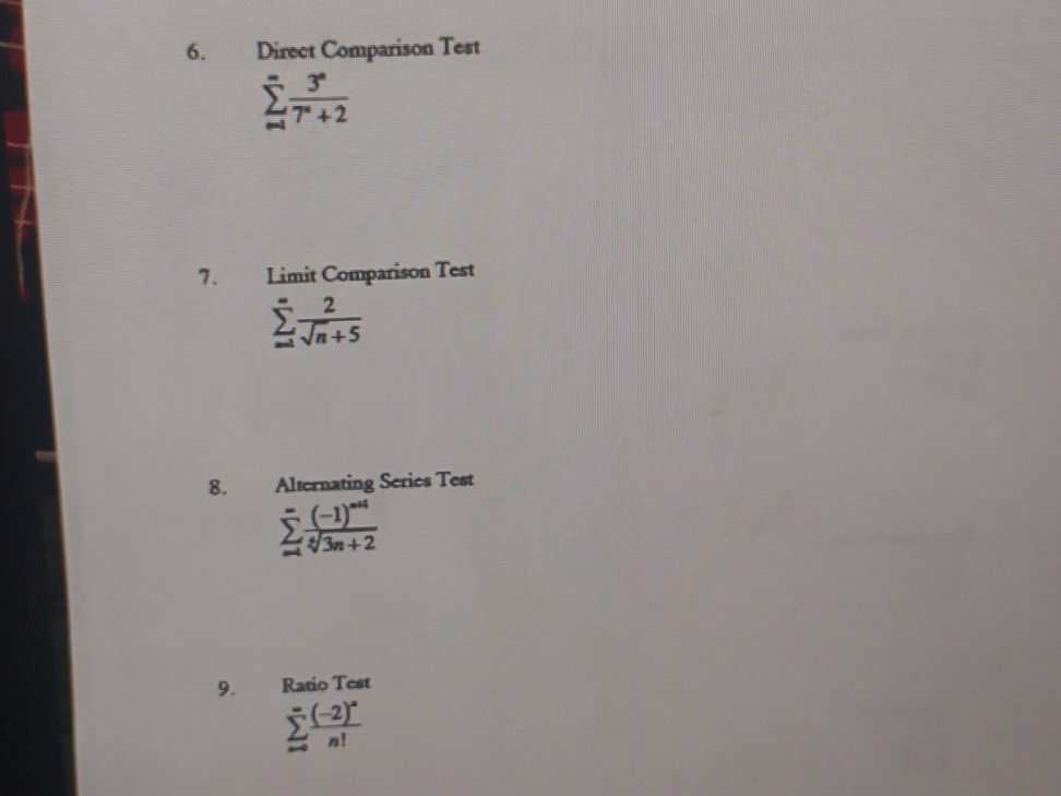 6. Direct Comparison Test $ {3}{7^n + 2}$ | StudyX