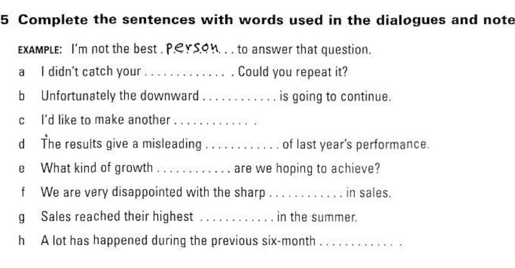 5 Complete the sentences with words used in | StudyX