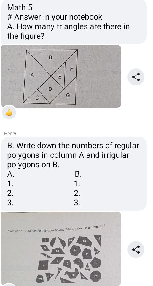 A. How many triangles are there in the | StudyX