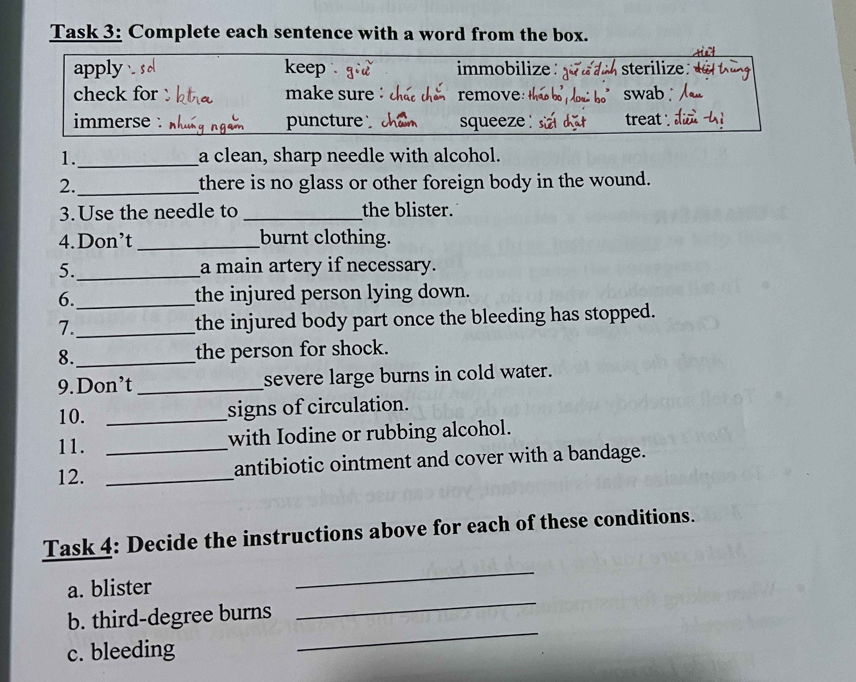 Task 3: Complete each sentence with a word | StudyX