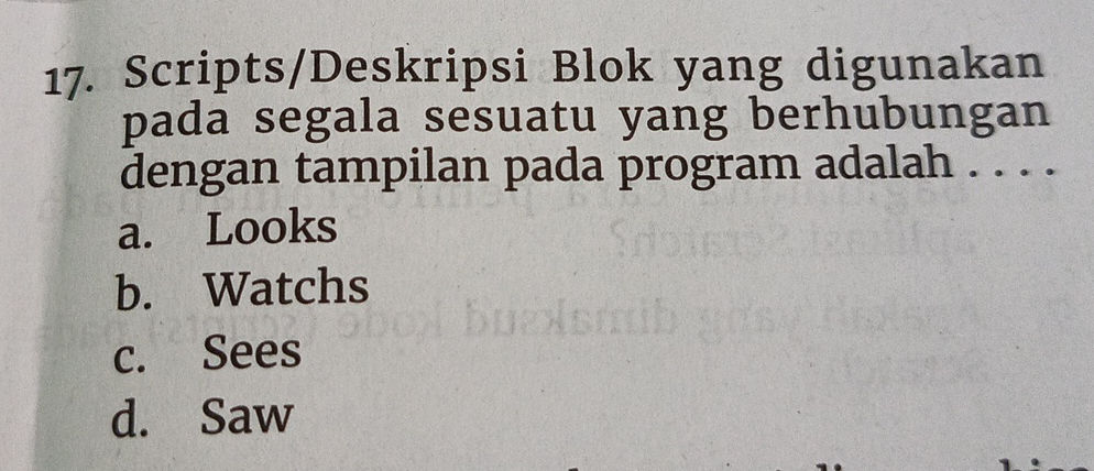 Tampilan Script 17. Scripts/Deskripsi Blok yang digunakan | StudyX