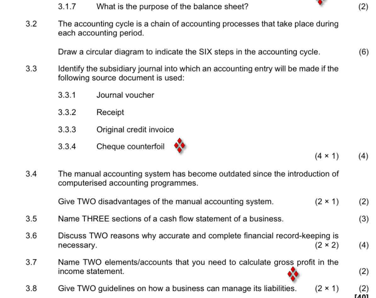 3.1.7 What is the purpose of the balance | StudyX