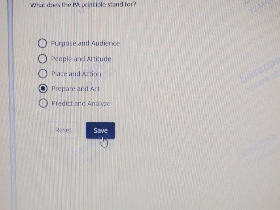 What does the PA principle stand for? | StudyX