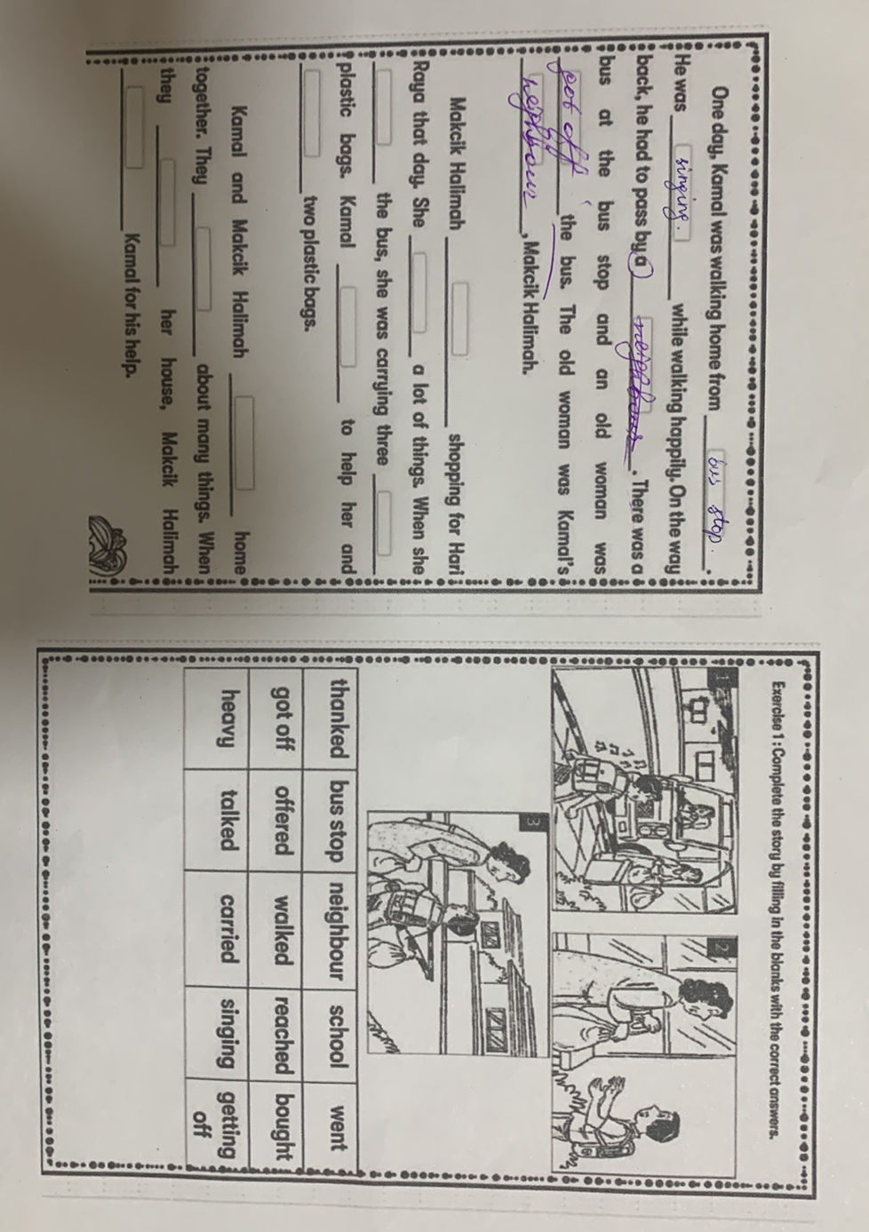 Exercise 1: Complete the story by filling in | StudyX