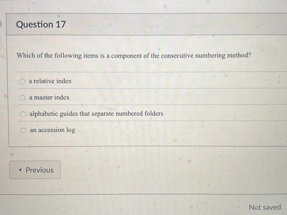 Which of the following items is a component | StudyX