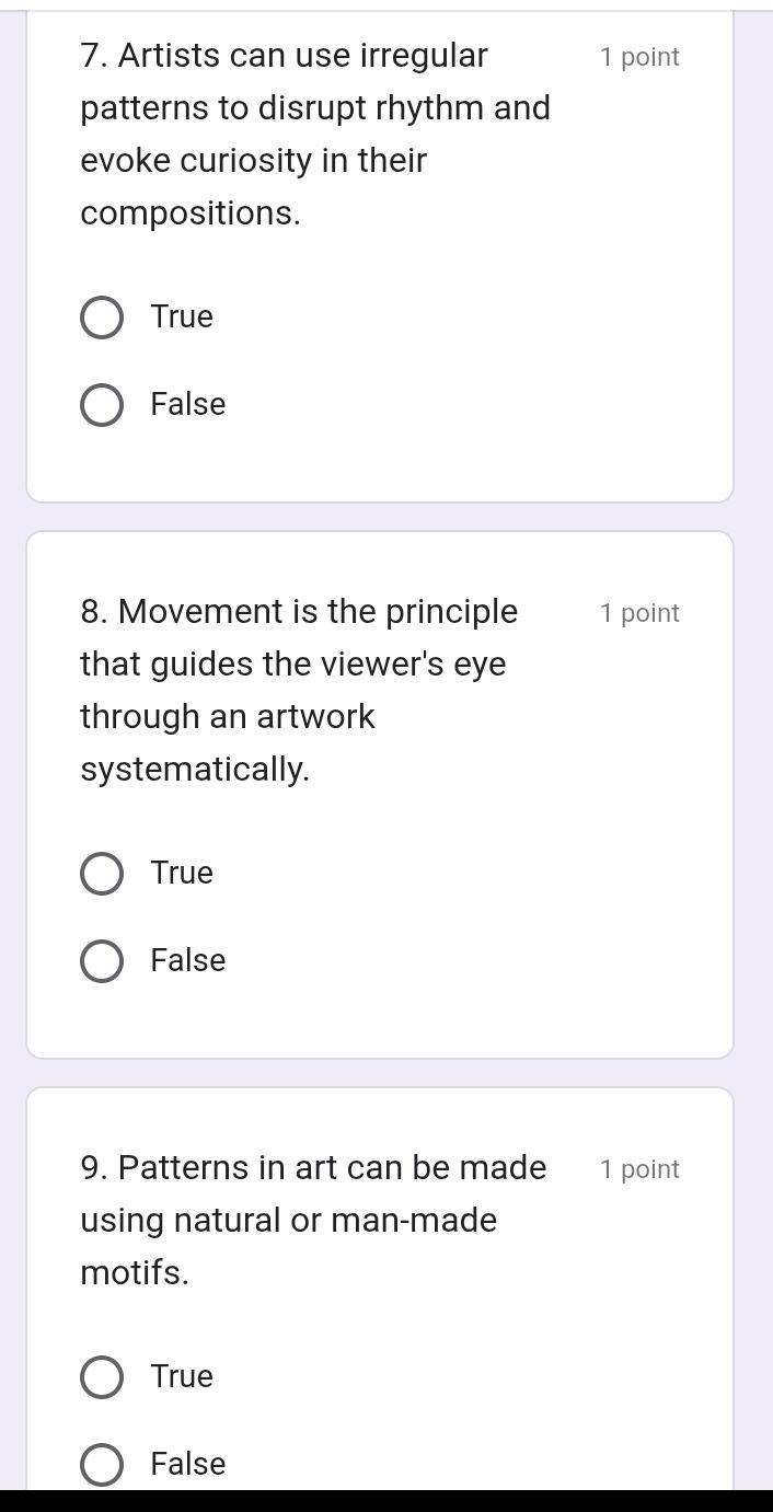 7. Artists can use irregular patterns to | StudyX