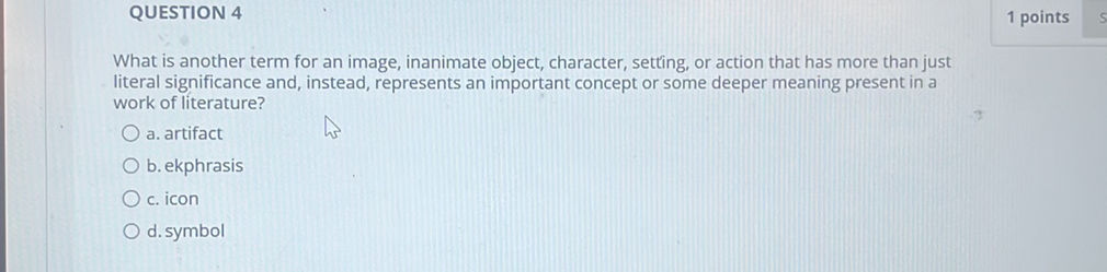 What is another term for an image, inanimate | StudyX