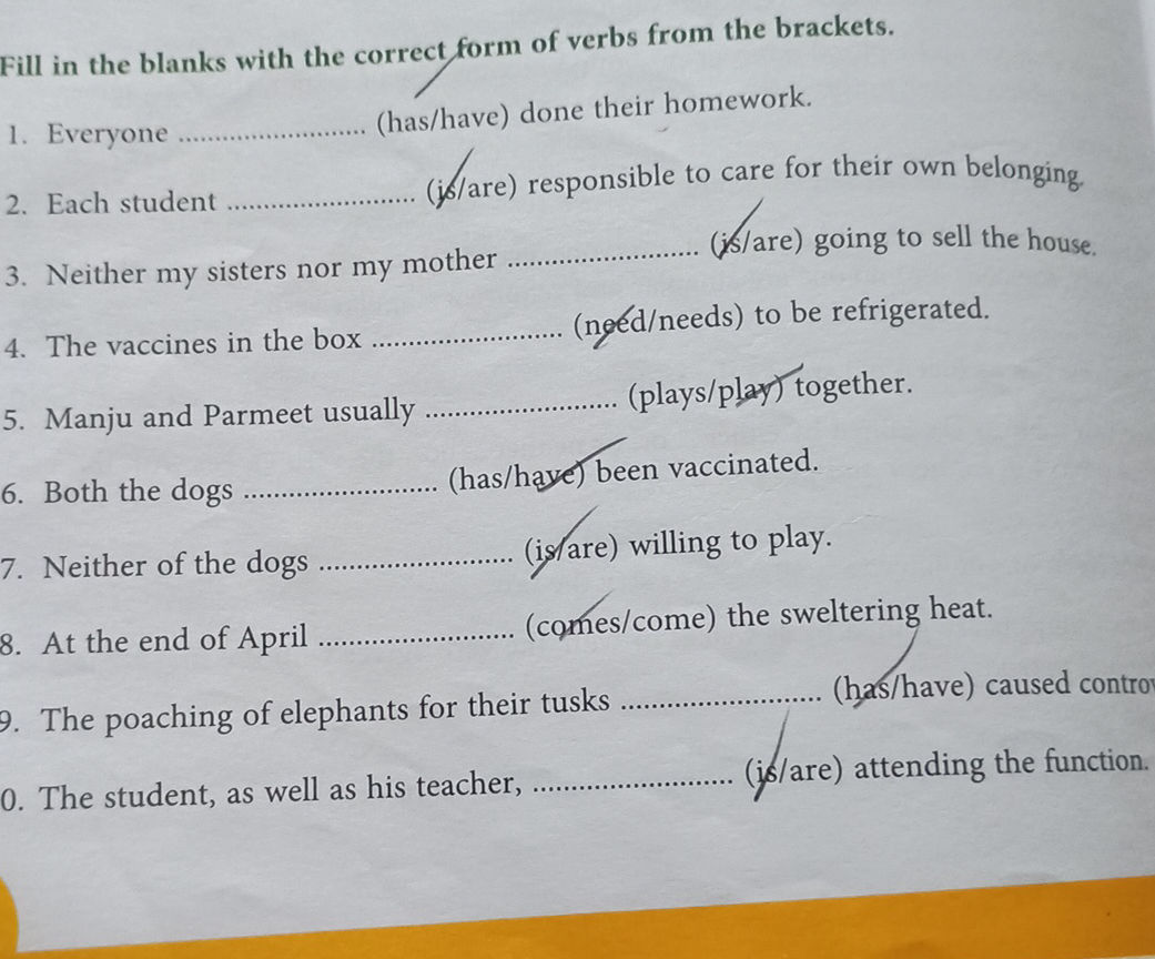 Fill in the blanks with the correct form of | StudyX