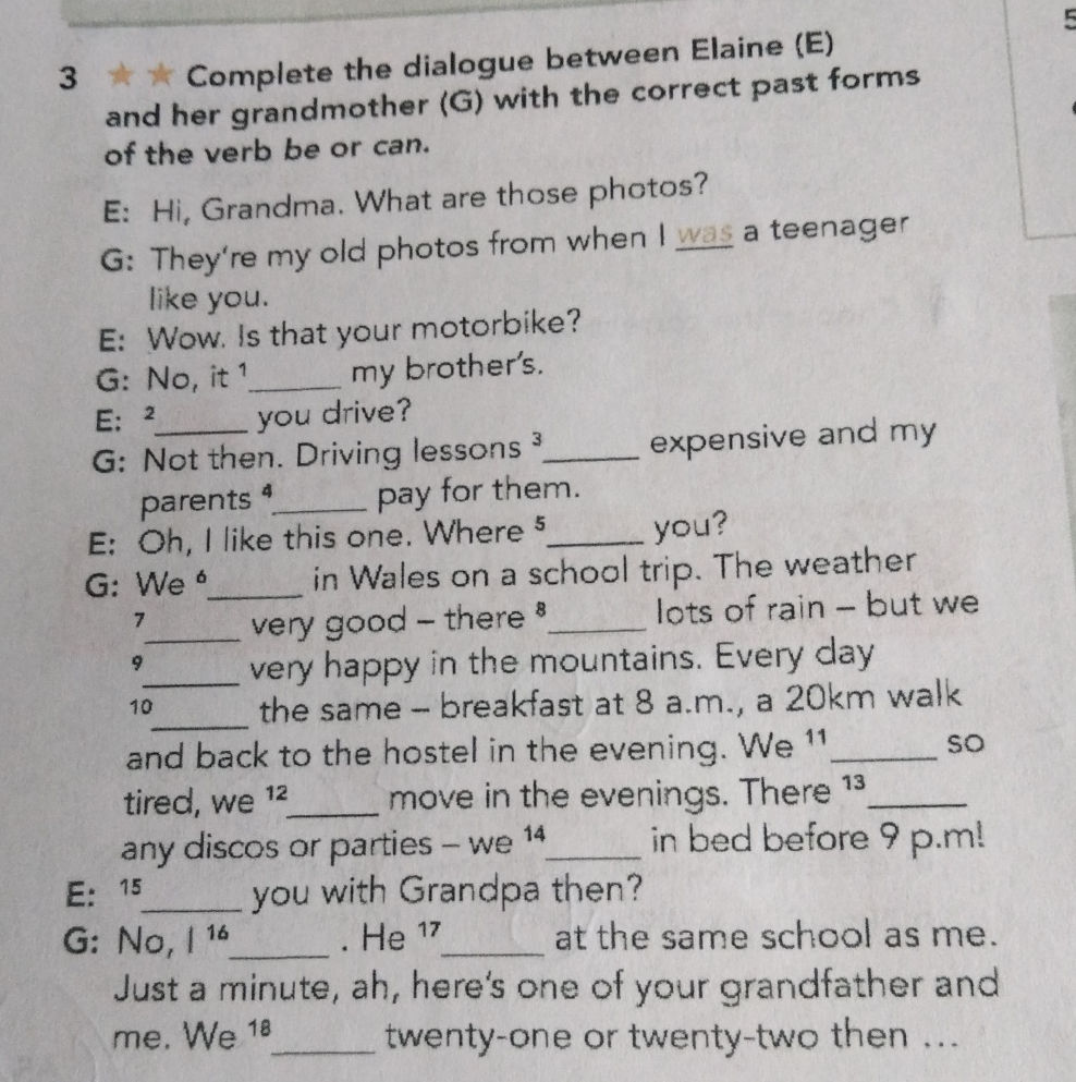 3 Complete the dialogue between Elaine (E) | StudyX